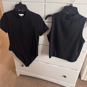 Gb girls size xl black bodysuit and tank top
